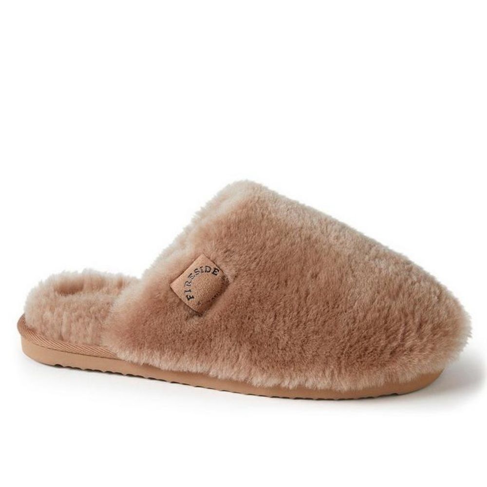 Fireside by Dearfoams Shelly Beach Shearling Slippers Driftwood 8 NWT IN PKG